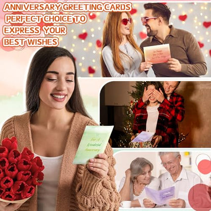 Motiskyy 48 Sets Religious Anniversary Cards Bulk for Wedding Couple Christian Happy Anniversary Cards with Envelopes and Stickers Bible Verse Scripture for Wife Celebrating Moment(Watercolor) - style: Watercolor
