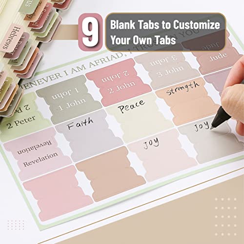 Mr. Pen- Bible Tabs, 75 Boho Theme Laminated Tabs for Women and Men - color: Boho