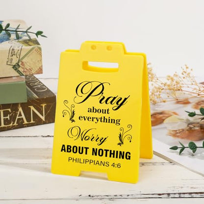 Christian Bible Verse for Women - Pray About Everything, Worry About Nothing, Quote Philippians 4:6, Motivational Religion Desk Decor for Women Men Friend Galentines Valentines Day Birthday - style: PRAY ABOUT EVERYTHING, WORRY ABOUT NOTHING
