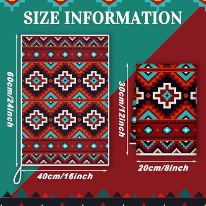 Boyiee Set of 6 Southwestern Kitchen Towels Boho Aztec Theme Dishcloth - color: Western