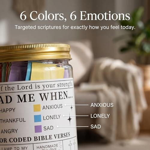 Bible Verse Jar Set, 3 Pcs Prayer Jar with Color Coded Scripture Cards, Christian Gifts for Women Men Mom Dad, Devotional Faith Scripture Jar, Christmas Stocking Stuffers, 2.6 x 4.6 in