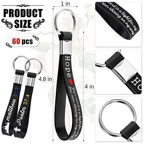 Sureio 60 Pcs Christian Bible Keychains
