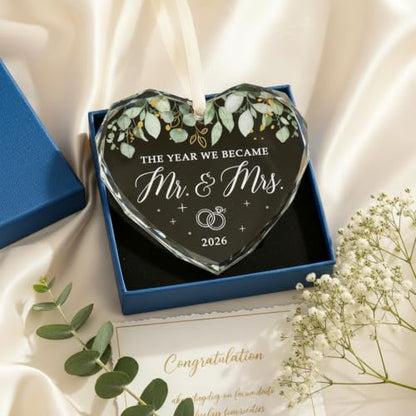 HEXMOZ Wedding Gifts for Couples 2026 - Bridal Shower Gifts for Bride - color: Mr Mrs 2026 1 Glass