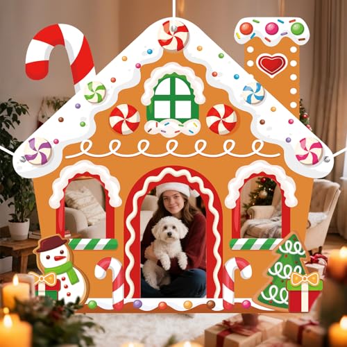 WovWeave Gingerbread House Photo Backdrop Selfie Frame 71 X 65 Inch - style: Gingerbread House