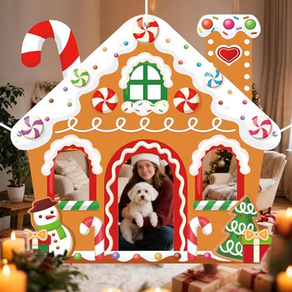 WovWeave Gingerbread House Photo Backdrop Selfie Frame 71 X 65 Inch - style: Gingerbread House