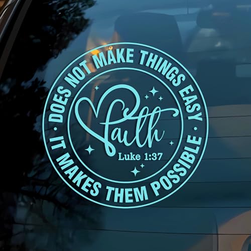 Faith Does Not Make Things Easy Car Decal Funny Christian Inspirational Bible Verse Humor Car Windows Trucks Accessories Affirmations Vinyl Waterproof 6 Inches Bumper Sticker Gift for Friend Mom Dad - color: Faith Does Not Make Things Easy, size: 6 Inches
