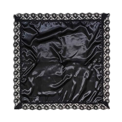 26'' lap scarf silk feeling fabric lap scarves with lace trims lap handkerchief lap covers lap skirts for women in church - color: Black