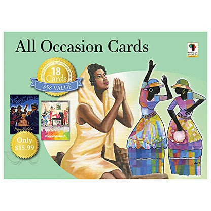 African American Greeting Cards Assortment Box – 18 All-Occasion Christian Greeting Cards with Envelope - Birthday, Encouragement, Get Well, Anniversary, Sympathy, Congratulations, Mother's Day & More - style: Assortment 720