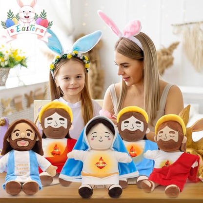 15" Soothing Jesus Plush Toys that Breathes, Light up Plush of God - color: Red