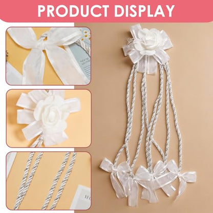 Lazo para Boda Set, Wedding Lasso Traditional Catholic Ceremony Cord with Lazo de Bodas para los Novios - color: White-2