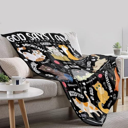 Cat Throw Blanket with Bible Verse,Thoughtful Christian Gifts - color: Bible-cat, size: 40"x50"
