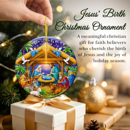 FaCraft Nativity Ornaments Holy Night Religious Christian Ornaments - color: 1-14 Nativity
