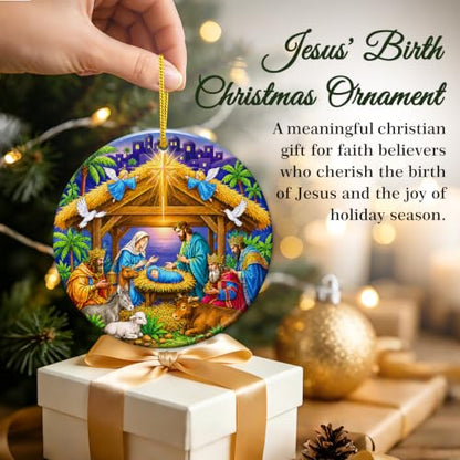 FaCraft Nativity Ornaments Holy Night Religious Christian Ornaments - color: 1-14 Nativity