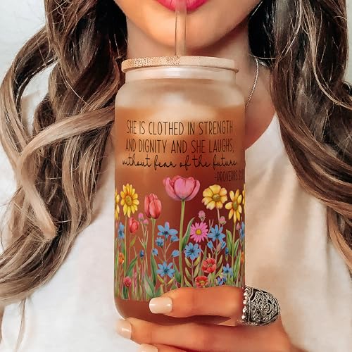 Generic Christian Affirmation Cup, Christian Gifts for Women, Religious Glass Tumbler, Religious Mug, Religious Cup, Religious Gifts for Friend, 16 oz