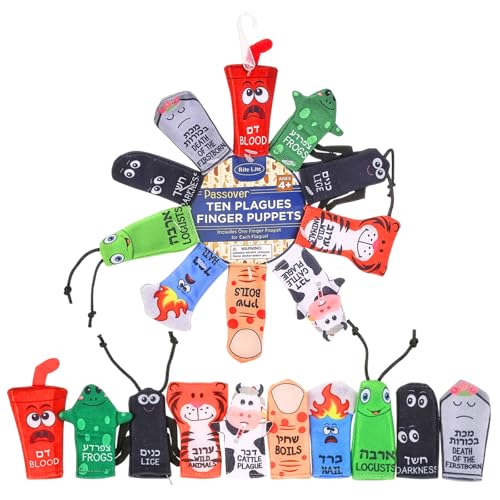 Rite Lite Passover Kids Toy 10 Plague Finger Puppets for Pesach Seder - style: Plagues Polyester Puppets