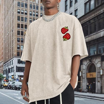 Christian Fruit of The Spirit Shirt for Men Jesus Religious Shirts Oversized Graphic Tees Acid Wash God T-Shirt Tops - color: Apricot, size: XX-Large