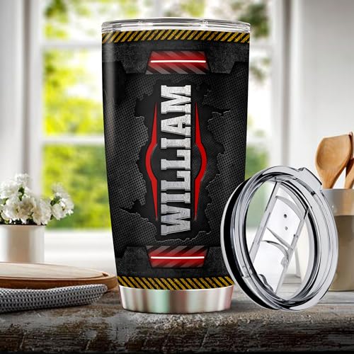 Personalized Truck Driver Tumbler Gifts for Men Insulated Stainless Steel 20oz With Lid Trucks Coffee Mug Travel Cup Water Bottle Gift for Trucker Him Husband Dad - color: TRUCKER