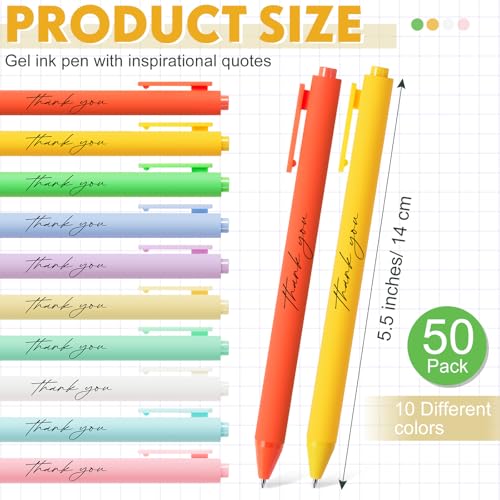Crtiin 50 Pcs Inspirational Pens Bulk Macarons, Thank You - color: Macarons, size: 1 Count (Pack of 50)