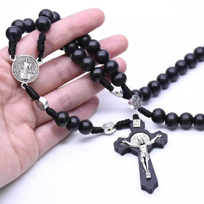 KOMI Handmade Wooden Catholic Rosaries, Rosary Beads Necklace Wood Christian Prayer Beads Catholic Christian Gift - style: Rosary#7