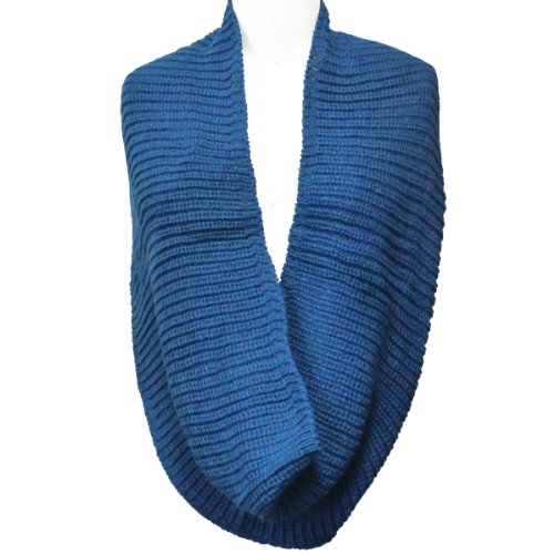Wrapables Thick Knitted Winter Warm Infinity Scarf - color: Blue