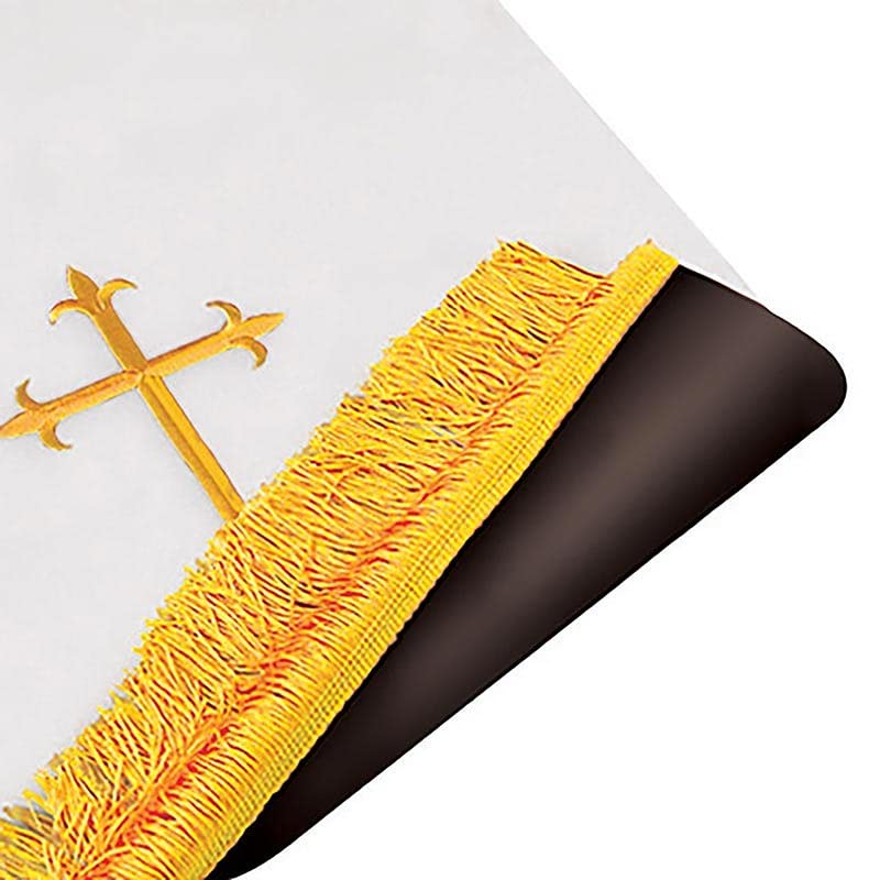 Murphy Robes Pulpit Scarves - Reversible Lectern Banner Embroidered with Gold Latin Cross Sanctuary Pulpit Scarf, 17 x 36-Inch, Black/White - color: Black/White