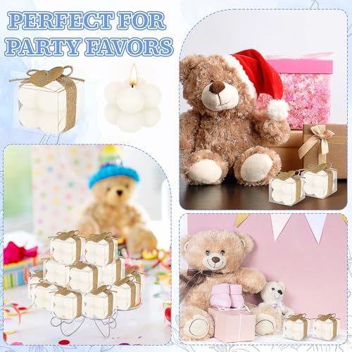 30 Sets Mini Bubble Candles Wedding Favors for Guests, 1.57" Soy Wax Candle - color: Ivory