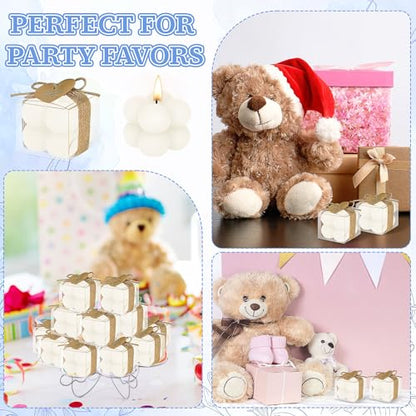 30 Sets Mini Bubble Candles Wedding Favors for Guests, 1.57" Soy Wax Candle - color: Ivory