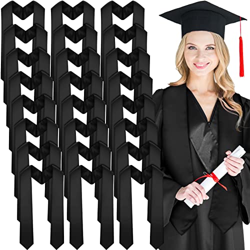Geyoga 24 Pcs Graduation Stole Bulk Sublimation Blank 70 in - color: Black