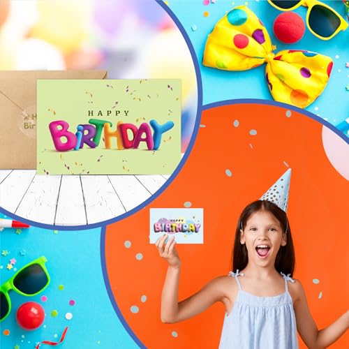 easykart labels 24 Unique Birthday Cards Assortment with Greetings Inside. For Businesses and Individuals, 6.75x4.5 Inch Assorted Foiling Cards with Envelope with Sealing Stickers