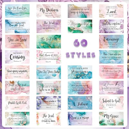Estune 240 Pcs Bible Verse Cards bulk with Full Scripture, Bright Style - style: Bright Style