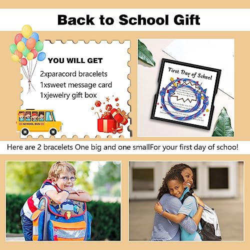 First Day of School Bracelets, Back to School Bracelets Mommy and Me - color: 2PCS Blue