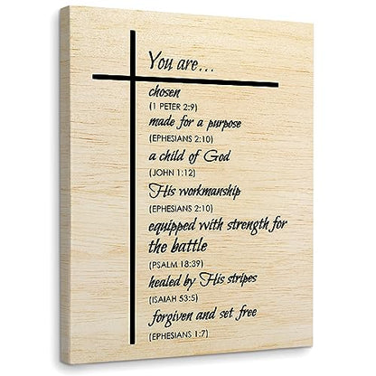 WODMIS Bible Verses Christian Wall Decor Framed Canvas Art - Scripture Religious Home Decorations for Living Room, Bedroom - Inspirational 11x14 Wall Art