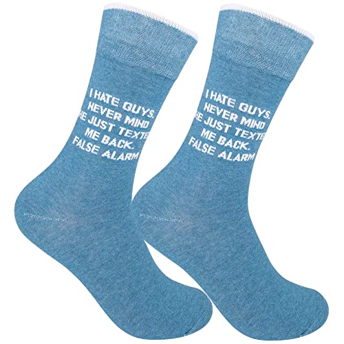 FUNATIC Socks with Funny and Profane Sayings, Sarcastic Gift for Men Women - color: I Hate Guys