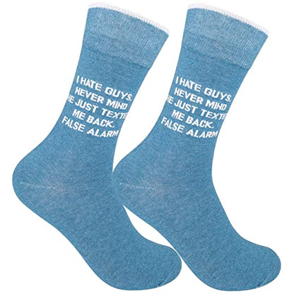 FUNATIC Socks with Funny and Profane Sayings, Sarcastic Gift for Men Women - color: I Hate Guys