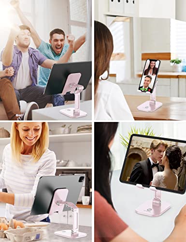 OCYCLONE Phone Stand for Desk, Foldable Cell Phone Stand Holder, Pink - color: Pink