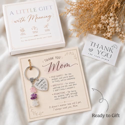 Crystal Keychain Gifts For Women, Friend, Coworker, Daughter, Mom, Faith - color: Thank You, Mom