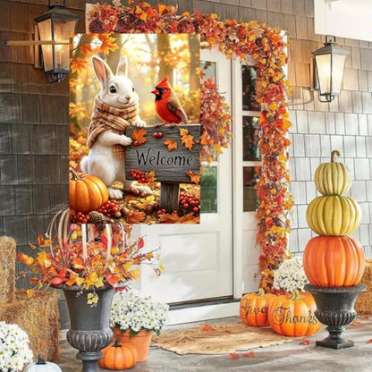 Large Fall Welcome House Flags for Outside 28 x 40 Double Sided - color: Fall, size: 28x40 Inches