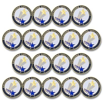SHOP AWARDS AND GIFTS Service Recognition Lapel Pins - style: Exceeding Expectations (Pack of 18)