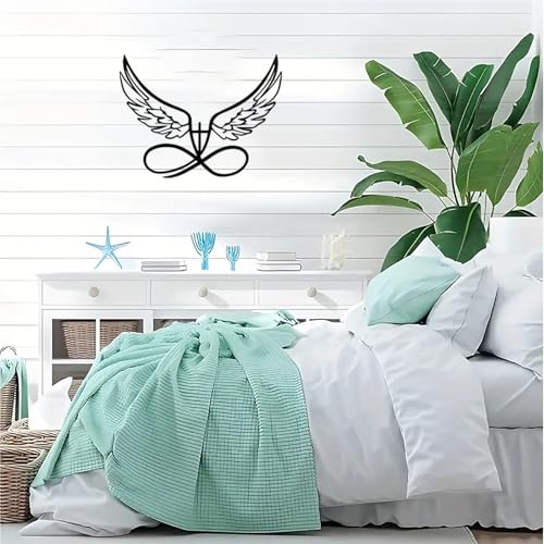 DUOOLN Angel Wings Metal Wall Decor Art, Abstract Butterfly Sculpture-Black - color: Black - Angel's Wings