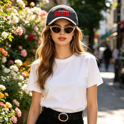 Religion Christ Christian Jesus Baseball Cap for Men Women Adjustable Retro Washed Golf Dad Caps Funny Graphic - color: Faith Over Fear Christ Christian