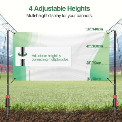 EMART Adjustable Banner Holder, Portable Outdoor Advertising Display Stand