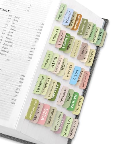 Taja Bible Tabs, 75 Large Print Index Tabs for Women & Men - color: B-gentle Foliage