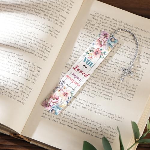 Metal Bible Verse Bookmarks Gifts, Christian Gifts for Women, Religious Motivational Book Marker for Friends Girl Sister Female Bookworms Book Club Religious Gift - style: YOU are Loved beyond meagure