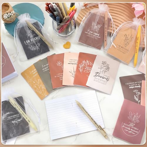 Mooliwe 24 Pcs Affirmation Notebooks Pens Bulk Gifts, Gratitude,Soft - style: Soft