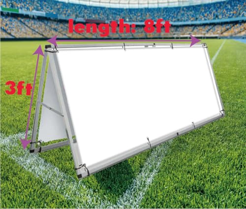 Aluminum Horizontal A-Frame Banner Stand-3’x 8’ Portable Outdoor Indoor Banner Stand, for Promotion & Sport Events, Advertising Display, Frame Only