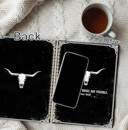 BNHJKFQZ Retro Gothic Black Christian Spiral Notebook,Bible Journal for Women, Christian Gifts for Women Girls, Prayer Bible Study Supplies Journaling Notebook, Hardcover Spiral Notebooks 5.5 x 8.3 - color: Bible -balck