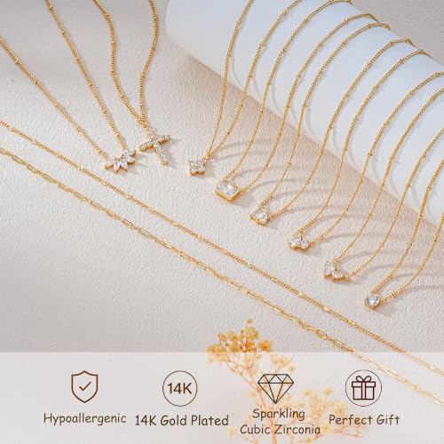3PCS Gold Silver Layered Necklaces for Women Trendy - color: Gold&Water