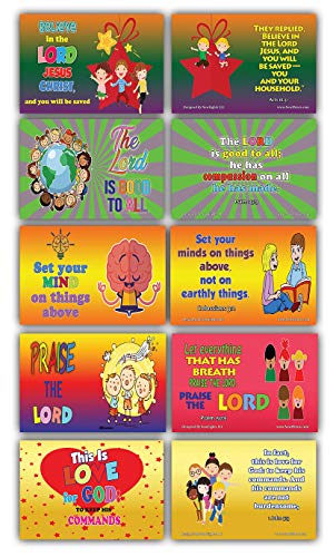 NewEights Daily Devotional Topical Bible Verses Kids (30 Cards x 2 Set)