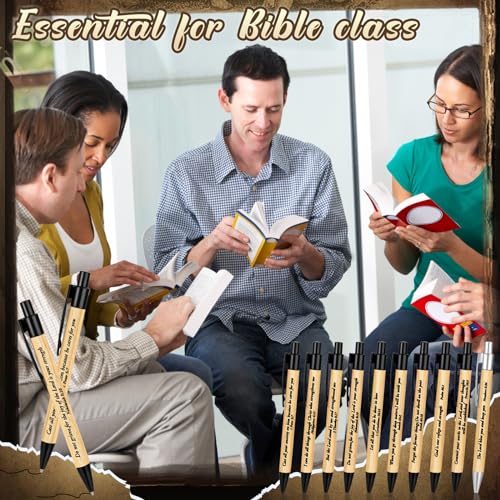 Cholemy 100 Pcs Christian Bible Verse Pens Jesus Inspirational, Black - color: Black
