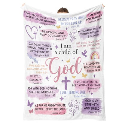 Baptism Gifts for Girl, Christian Blanket, Teen Girl Gifts Trendy Stuff - color: Purple, size: 80*60IN